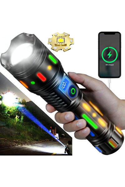 MagExpert Professional LED Flashlight, 1000m Distance, Battery Display, Side LED, External Battery, A280