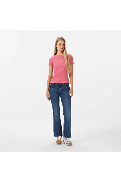 Guess Women's Pink Slim Fit Logo T-Shirt W5Yp37Ka0H1-A619