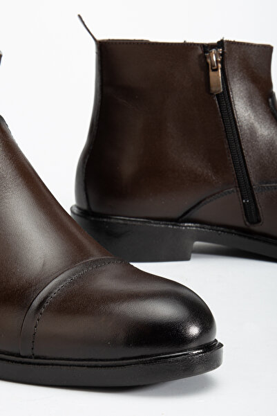 Daxtors D2161 Ανδρικές μπότες από γνήσιο δέρμα με επένδυση από γούνα και φερμουάρ, ανθεκτικές στο κρύο