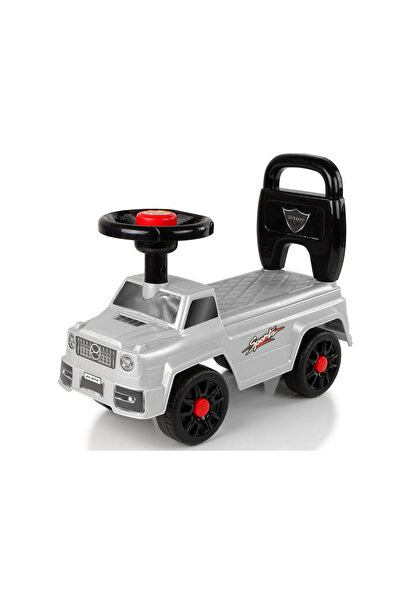 LeanToys Masinuta pentru copii fara pedale Starlight Grey, spatar cu posibili...
