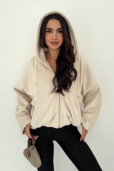 AsprinFashion Fur Fabric Hooded Coat White