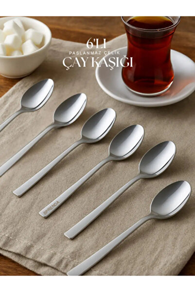 SPRENDA Paslanmaz Çelik 6'lı Çay Kaşığı
