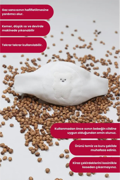 Kiddy Boo Gaz Çıkartıcı Doğal Kiraz Çekirdeği Dolgulu Bebek Kemeri