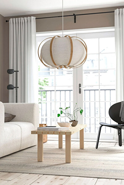 Binbirreyon Sarkıt Lamba Başlığı Kağıt ve Bambu 67cm Büyük Boy JB060