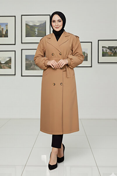 benguen Mevsimlik Kuşaklı Trençkot 5854-1 Camel
