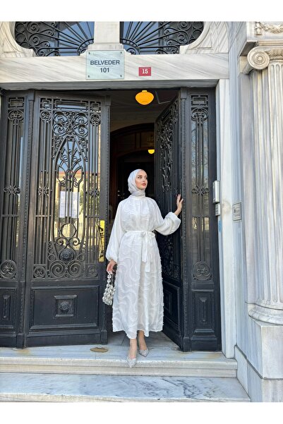 FUSHYA Taşlı Güpür Detaylı Elbise