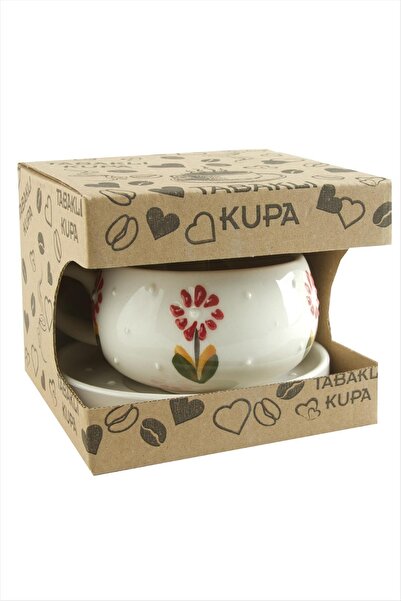 CT STONES Daisy Patterned Ceramic Mug with Plate