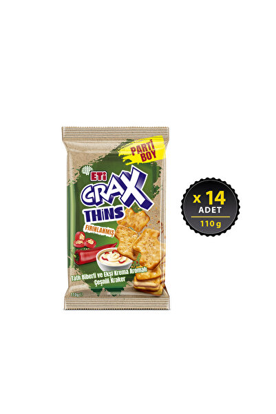 Eti Crax Thins Tatlı Biberli Ekşi Kremalı Kraker 110 g x 14 Adet