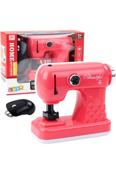 AYEBIA ماكينة خياطة لعبة مع فأرة للأطفال - وردي فاتح، مجموعة خياطة تظاهرية إب...
