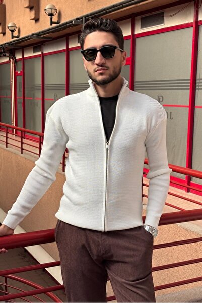 inpool Чоловічий, з високим коміром, на блискавці, еластичний, облягаючий светр, кардиган PLTK14