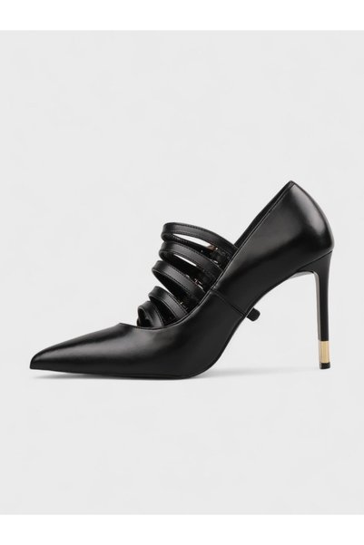 Sadık Yılmaz Women's winter 11cm closed heeled shoe - 574 5667-y - glossy black