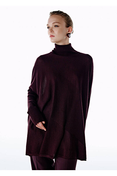 Knitss Purple Merino Wool Blend Knitwear Tunic