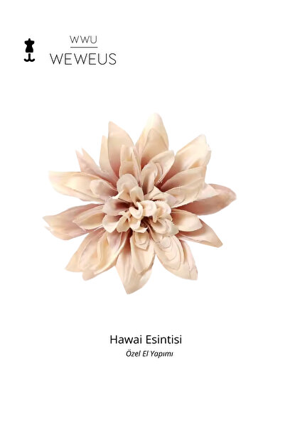 Weweus مشبك نسائي فاخر على شكل زهرة أنيقة باللون البيج على طراز هاواي