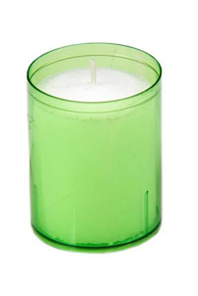 Mank Lumânare cilindrică în borcan de plastic verde kiwi, Ø 5 cm x h 6,5 cm, ...