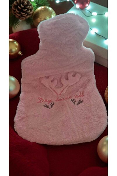 Eşya Dünyası Peluş Geyikli Sıcak Su Torbası -Yumuşak Kışlık Termofor - Isıtıcı Kılıflı Büyük boy Model 2lt