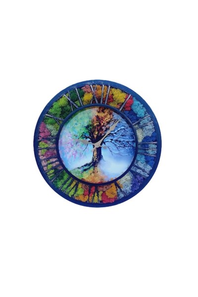 OEM Clock with Lichens 4 Seasons, 40 cm diameter