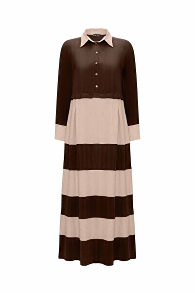 MISS DALIDA Cupro-Keten İki Renk Siyah Elbise