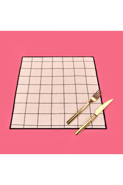 My Home Myhome Trallies 2-Pack Fabric Napkin - Ecru / Black - 38X38 cm