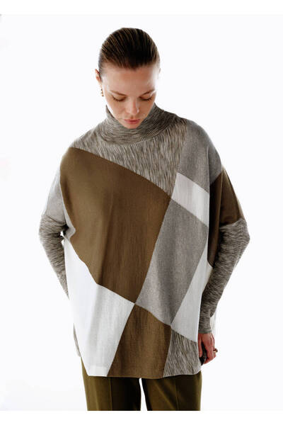 Knitss Color Block Merino Wool Blend Knitwear Tunic