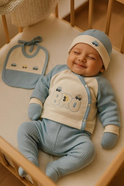 BYS BABY FASHION طقم خروج من المستشفى للأطفال حديثي الولادة من القطن 100% مكو...
