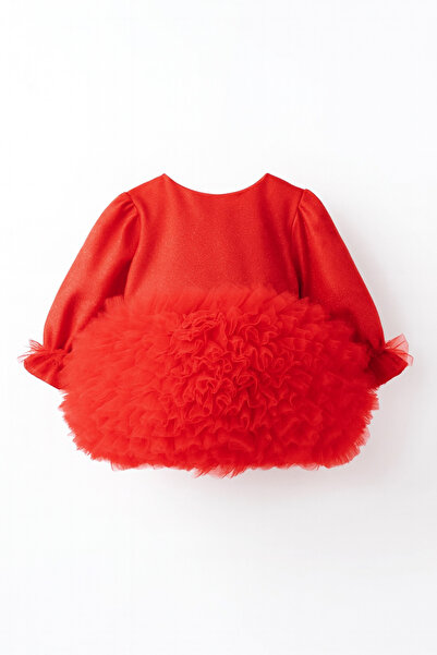 2kids2mom Uzun Kollu Kabarık Tüllü Tütülü - Princess Elbise ,Doğum Günü ,Özel Gün Elbisesi