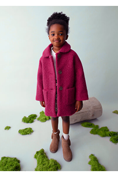 MAYORAL 4439-48 Girl's Cherry Fur Coat