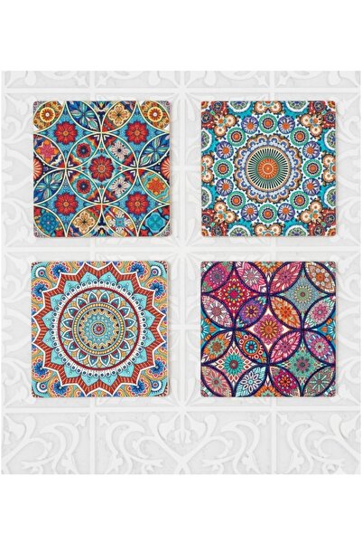 Handmade Non-removable printed porcelain coaster set, Turkish thick coaster 1...