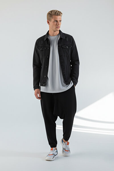 DARK AND BRIGHT Men's Loose Fit Trousers with Elasticated Cuffs and Waistband | New Model 2026 Men's Collection