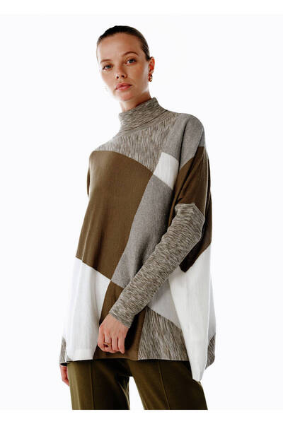 Knitss Color Block Merino Wool Blend Knitwear Tunic