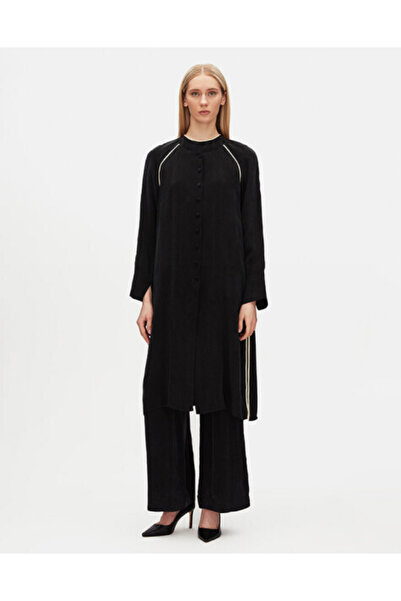 MISS DALIDA Triko Tiktaklı Cupro Siyah Takım