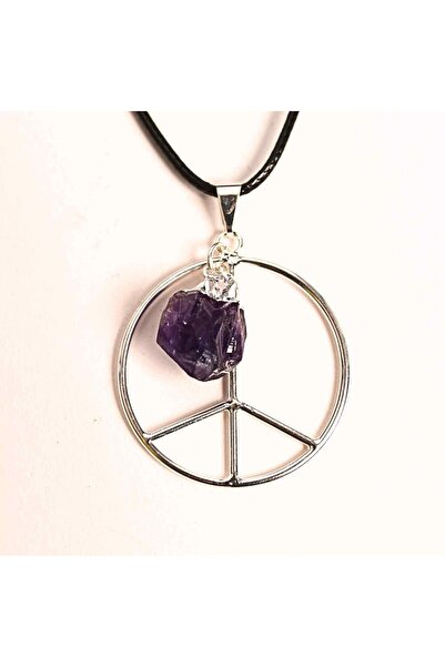 craftmystic Colier cu ametist și semnul păcii - Pace și claritate