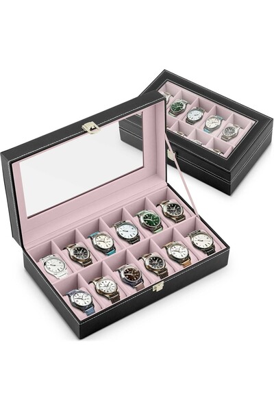 Other Cutie de ceas Massido MS-710 neagră și somon pentru 12 ceasuri