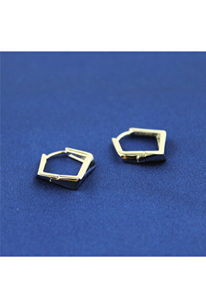 Line Jewelry Gümüş Köşeli Kararmaz Minimal Küpe, Rodyum Küpe, Xuping Küpe