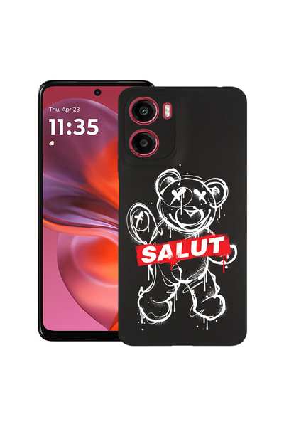bestcase Carcasă ultra subțire TPU pentru Motorola Moto G06, Teddy Bear Salut...