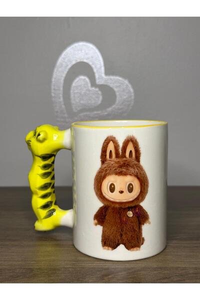 Marblestone Tiger Handle Labubu Designed Porcelain Mug Cup 330 ml