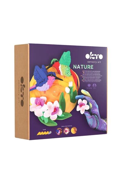 OKTO Set pictura 3D cu argila usoara, Nature - Hummingbirds