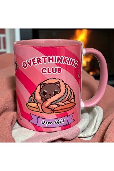 mug shop Overthinking Club Design Premium Porcelain Gift Mug