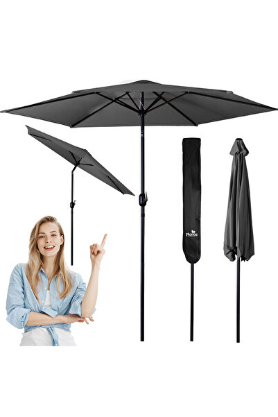 Other Folding garden umbrella, 6 sections, 300 cm, with cover, Plonos PL-884