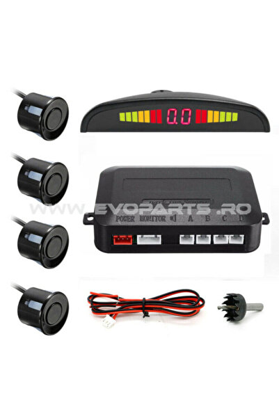EVO MOTORS Kit 4 Senzori Parcare Auto Display LED Universali