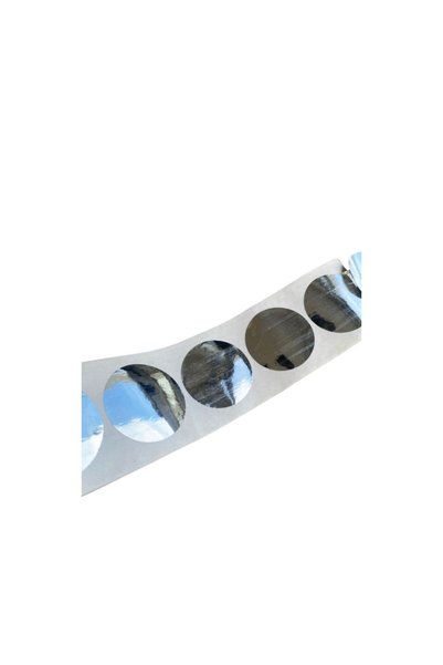 di Shiny Metallic Silver Round Cut Label Sticker 40X40Mm(4cm) 1000 Pieces