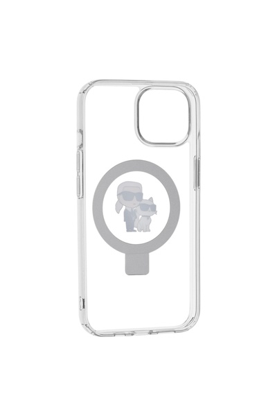 Karl Lagerfeld Θήκη για iPhone 14, Σκληρή θήκη MagSafe για δαχτυλίδι - Λευκή