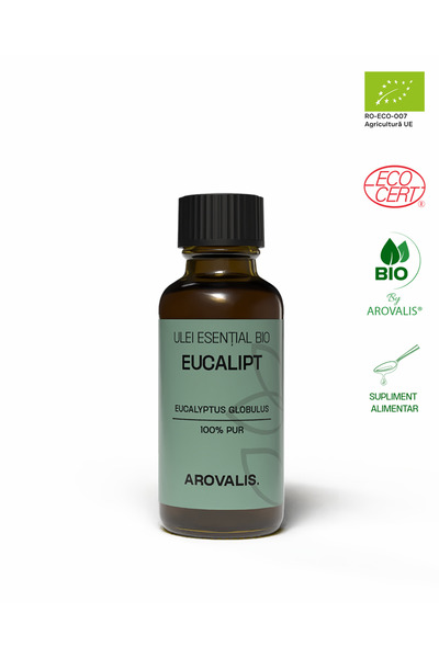 Arovalis. ULEI ESENȚIAL BIO DE EUCALIPT (Eucalyptus globulus) 100% PUR