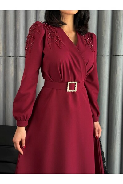 suphias Atlas Fabric Dress (Belt Included)