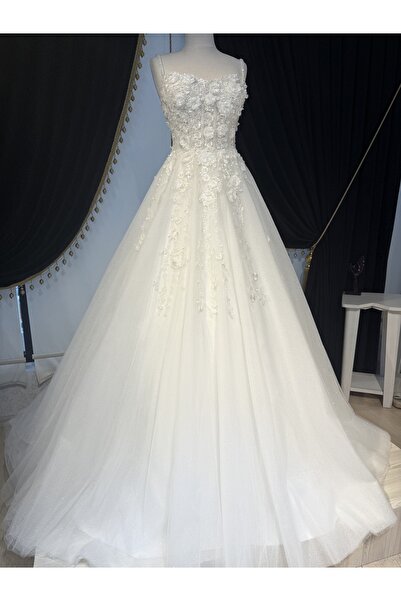 Miss Monalisa Moda Miss Monalisa Gelinlik 3D Çiçekli Transparan