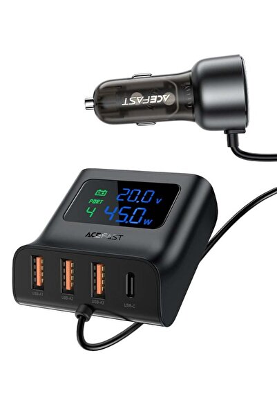 Acefast شاحن سيارة سريع الشحن بقوة 138 وات B11 - 1 منفذ USB-C + 3 منافذ USB-A
