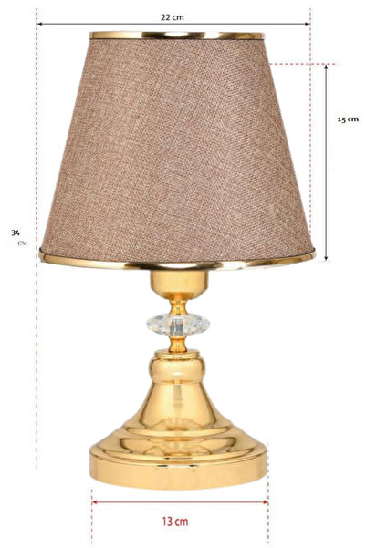 Art&Gift Art Deco Style Crystal Stone Decorated Metal Base and Gold Striped Kumbeji Headboard 2-Piece Lampshade Set Two Pieces
