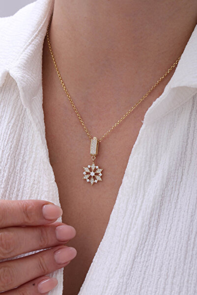 YAVUZ KUYUMCULUK 14 Ayar Altın Doch Zincir Güneş Çiçeği Kolye