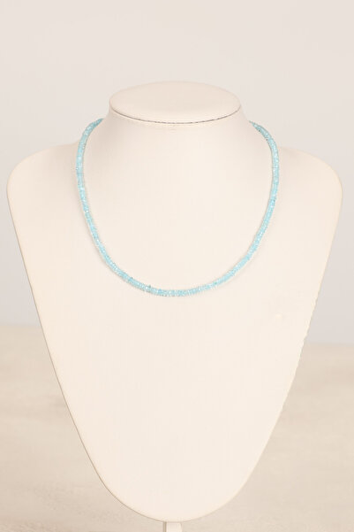 Safnaturel قلادة من حجر التوباز الطبيعي بقطع دائري 3-4 مم