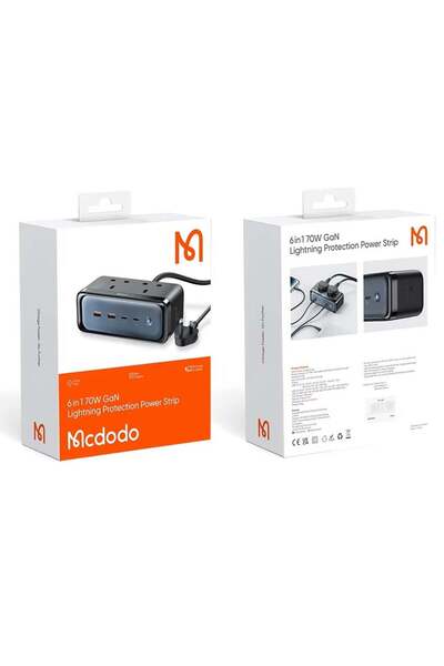 Mcdodo Charger 4590 6in1 GAN 70W Lightning Protection Power Strip