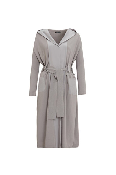 MISS DALIDA Kemer Köprülü Düz Gri Hırka